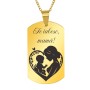 Colier Personalizat Army Inox Auriu Mama
