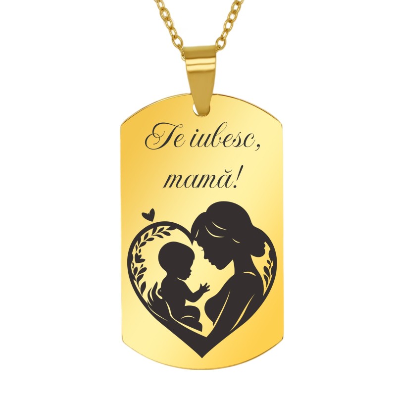                  Colier Personalizat Army Inox Auriu Mama
               