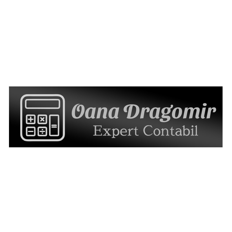 Ecuson Personalizat Inox Negru Nume Contabil