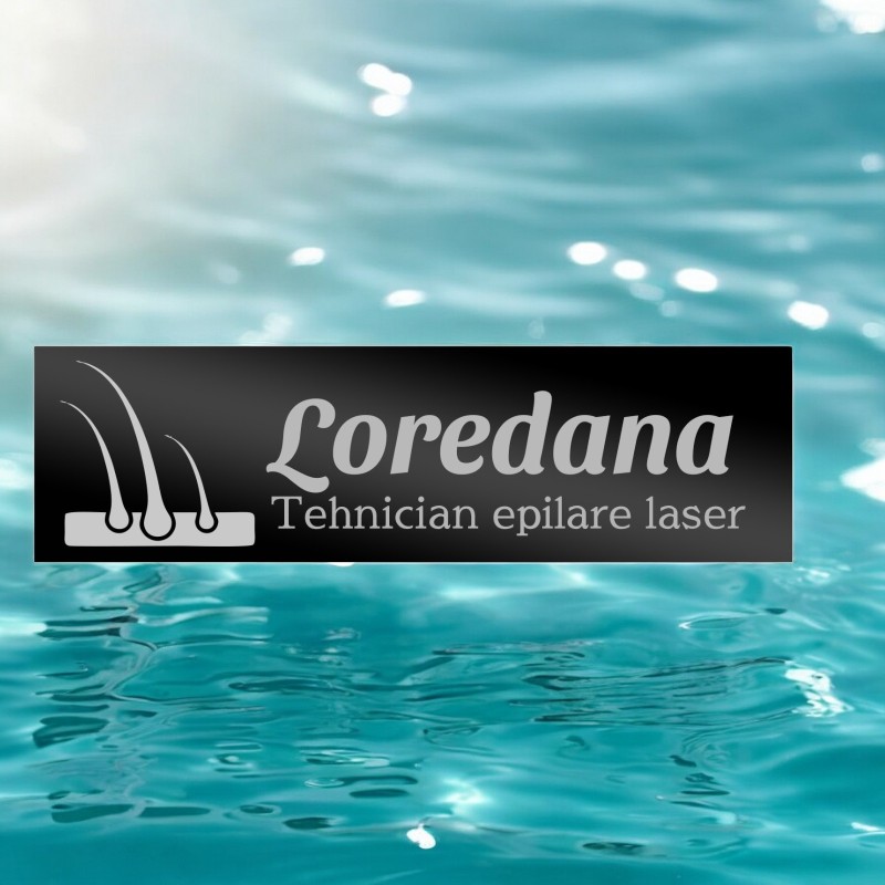                  Ecuson Personalizat Inox Negru Nume Tehnician Salon Infrumusetare
               