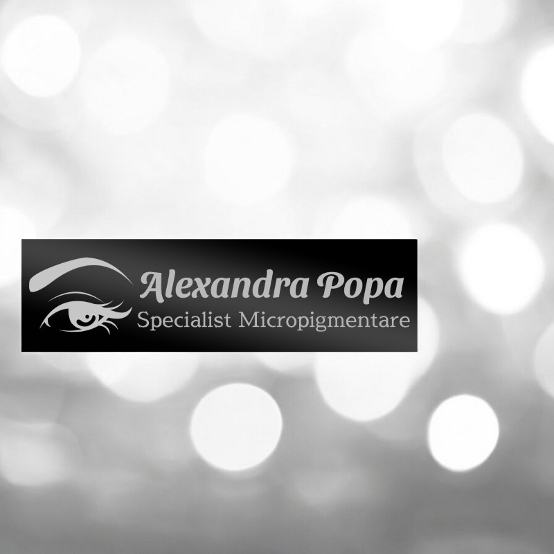 Ecuson Personalizat Inox Negru Nume Specialist Micropigmentare