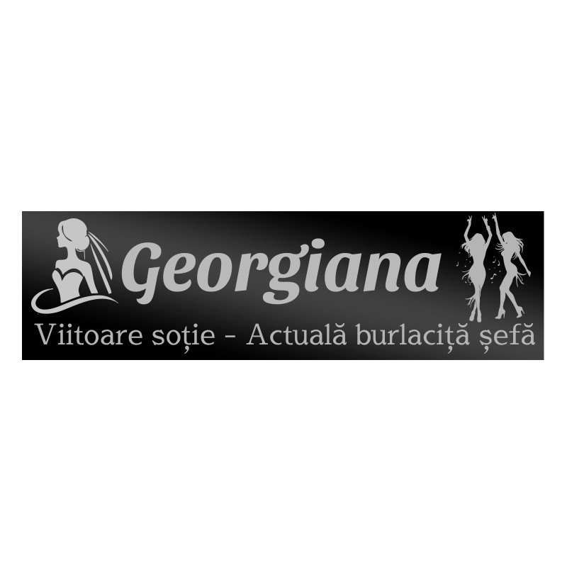 Ecuson Personalizat Inox Negru Nume Viitoare Sotie Petrecere Burlacitelor
