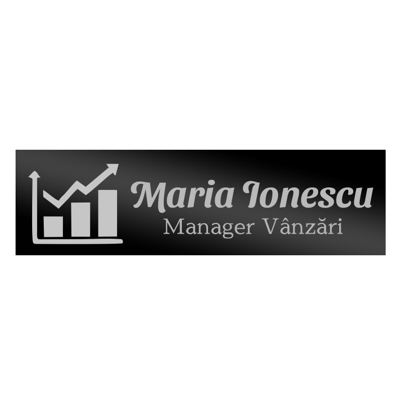                  Ecuson Personalizat Inox Negru Nume Manager Vanzari
               