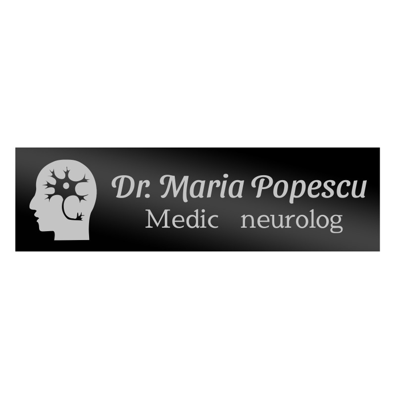                  Ecuson Personalizat Inox Negru Nume Doctor Neurolog
               
