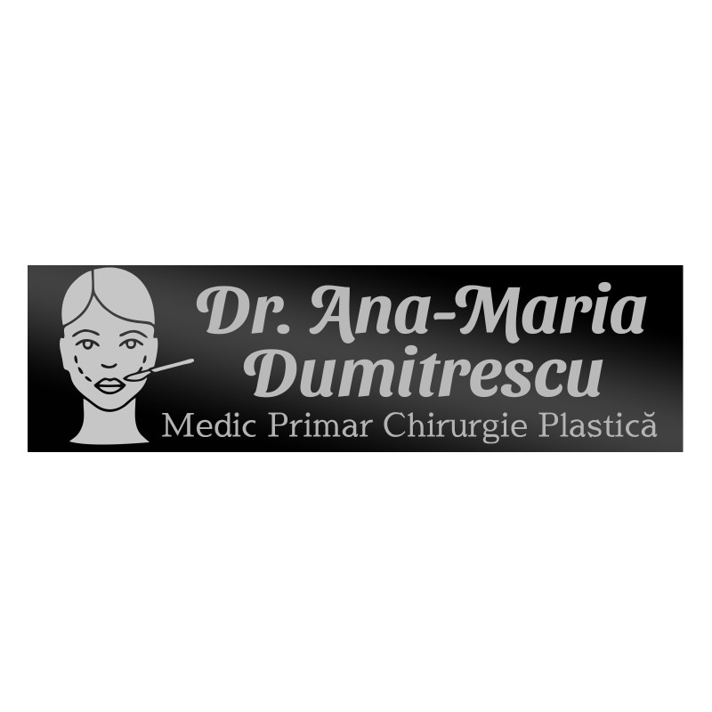 Ecuson Personalizat Inox Negru Nume Doctor Estetician