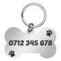 Medalion Personalizat Os Pietre Inox Argintiu Nume Numar de telefon