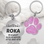 Medalion Personalizat Labuta Roz Inox Argintiu Nume Numar de telefon