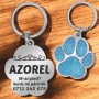 Medalion Personalizat Labuta Bleu Inox Argintiu Nume Numar de telefon