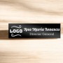 Ecuson Personalizat Inox Negru Logo Companie Nume Functie