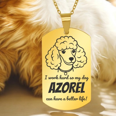 Colier Personalizat Army Inox Auriu Caine