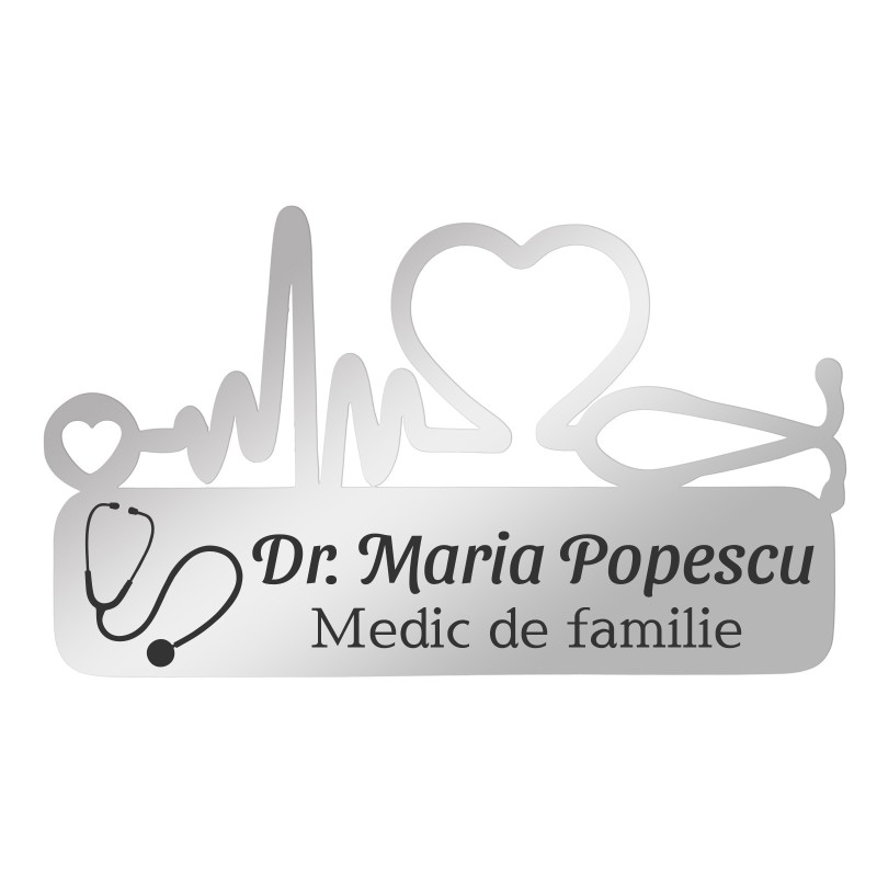 Ecuson Medical Personalizat Inox Argintiu Medic de Familie