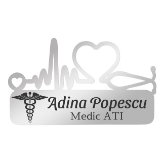 Ecuson Medical Personalizat Inox Argintiu Medic ATI