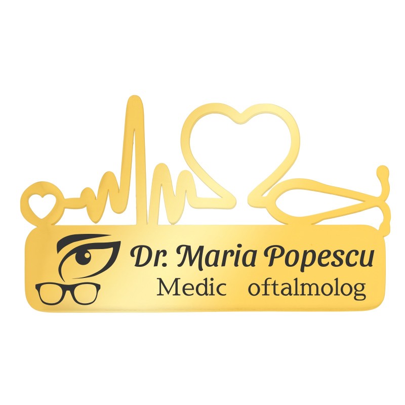                  Ecuson Medical Personalizat Inox Auriu Medic Oftalmolog
               