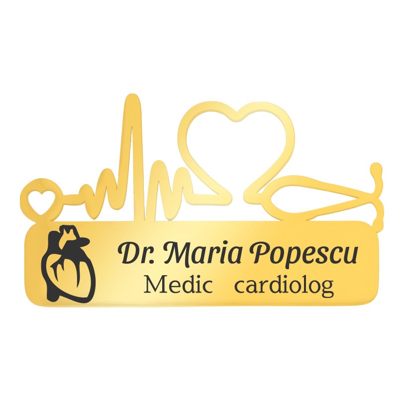                  Ecuson Medical Personalizat Inox Auriu Medic Cardiolog
               