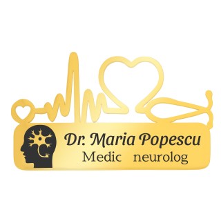 Ecuson Medical Personalizat Inox Auriu Medic Neurolog