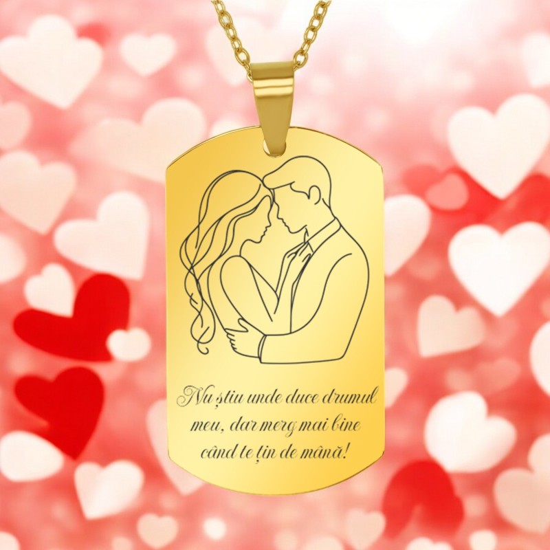                  Colier Personalizat Army Inox Auriu Sentimente
               