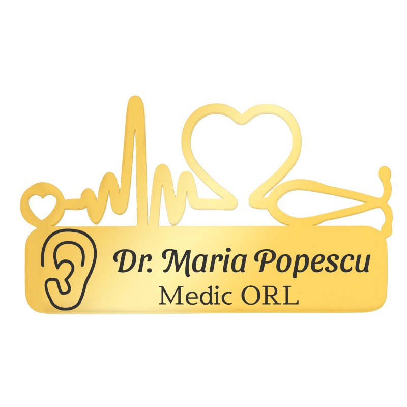                  Ecuson Medical Personalizat Inox Auriu Medic ORL
               