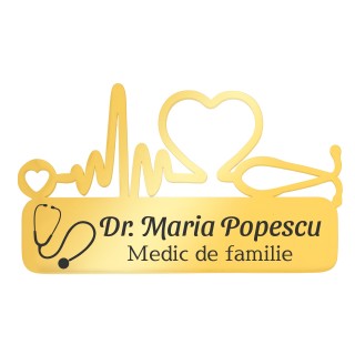 Ecuson Medical Personalizat Inox Auriu Medic de familie