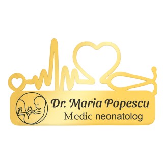 Ecuson Medical Personalizat Inox Auriu Medic Neonatolog