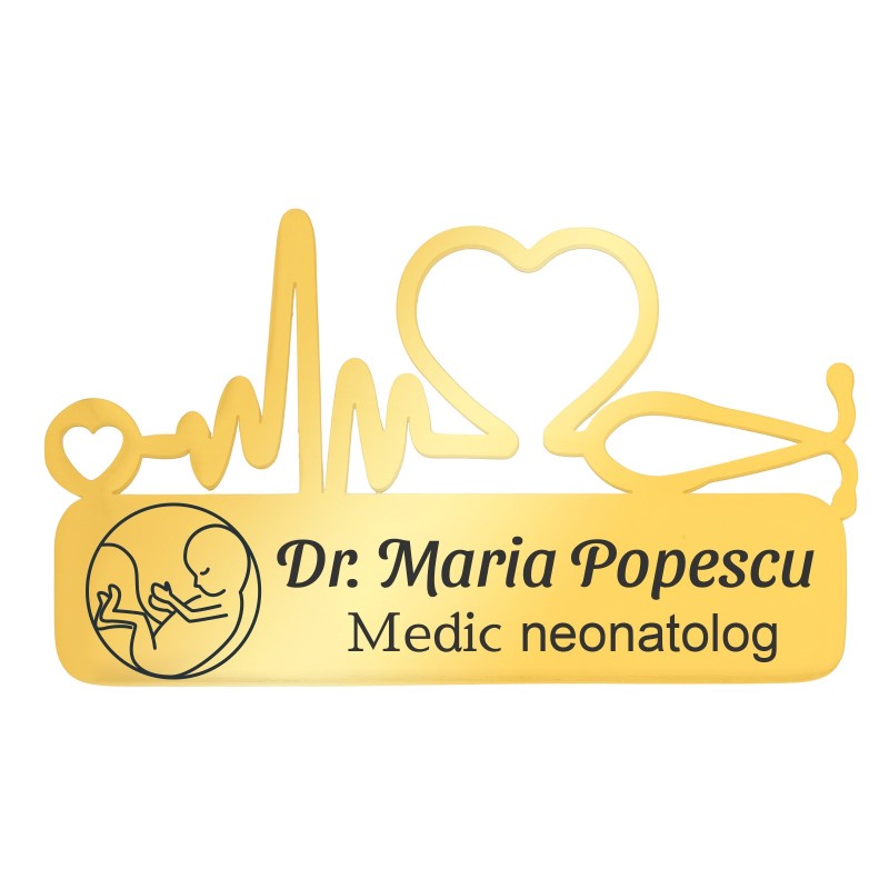 Ecuson Medical Personalizat Inox Auriu Medic Neonatolog