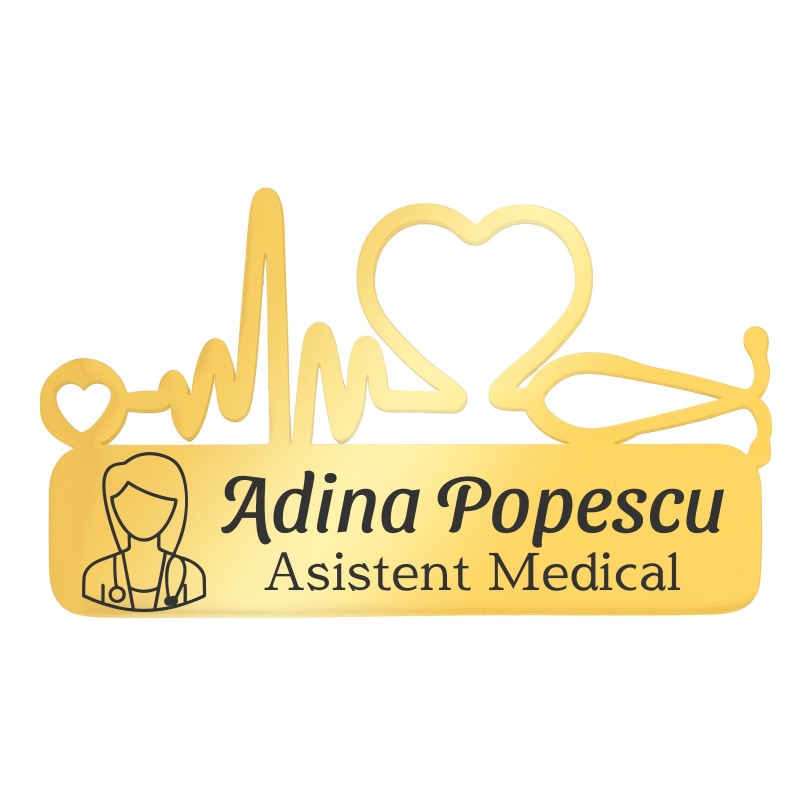                  Ecuson Medical Personalizat Inox Auriu Asistent medical
               