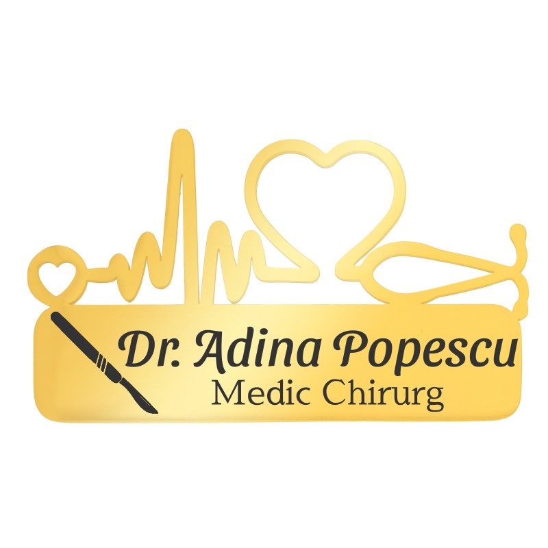                  Ecuson Medical Personalizat Inox Auriu Medic Chirurg
               
