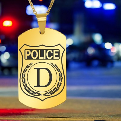 Colier Personalizat Army Inox Auriu Politie