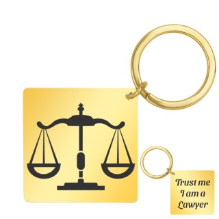 Breloc Personalizat Romb Inox Auriu Avocat