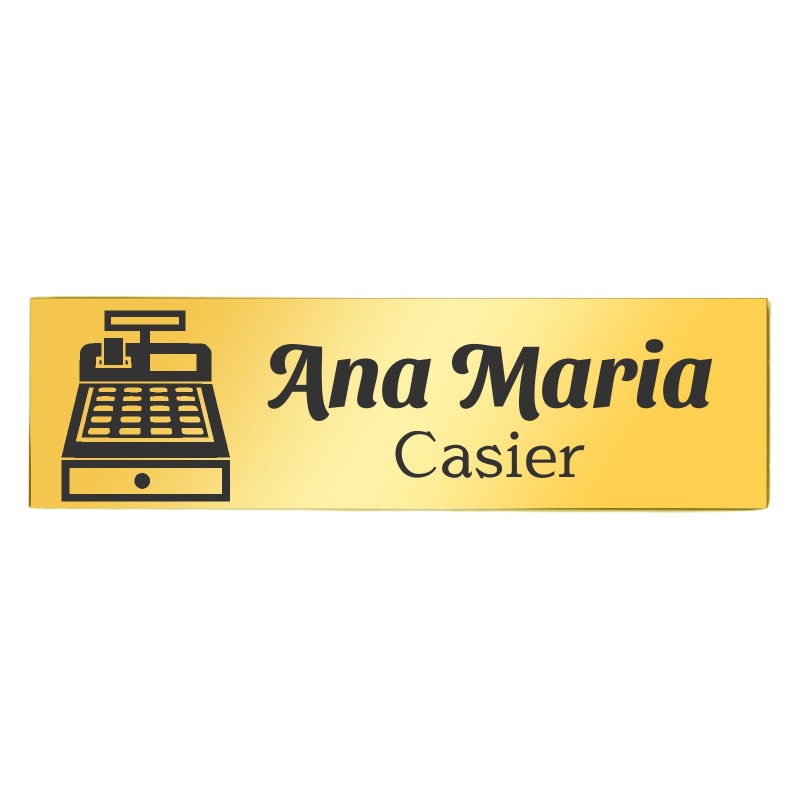                  Ecuson Personalizat Inox Auriu Nume Casier
               
