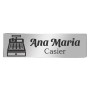 Ecuson Personalizat Inox Argintiu Nume Casier