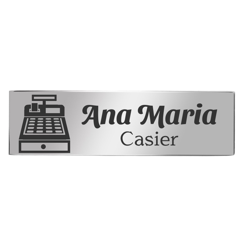                  Ecuson Personalizat Inox Argintiu Nume Casier
               