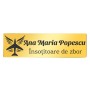 Ecuson Personalizat Inox Auriu Nume Insotitor de Zbor