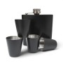 Set Cadou Pahare si Sticla de buzunar Personalizata Inox Negru Tava 200ml Doctor
