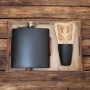 Set Cadou Pahare si Sticla de buzunar Personalizata Inox Negru Tava 200ml Doctor