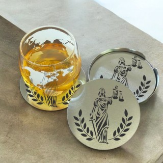 Set Coastere Pahare cu Suport Inox Avocat