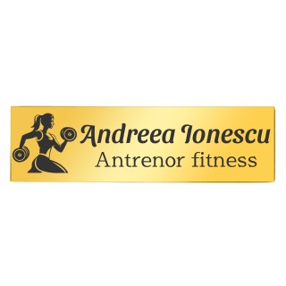 Ecuson Personalizat Inox Auriu Nume Antrenor