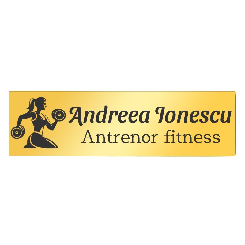 Ecuson Personalizat Inox Auriu Nume Antrenor