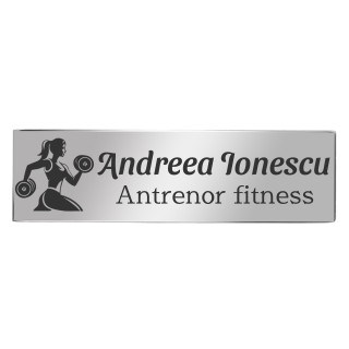 Ecuson Personalizat Inox Argintiu Nume Antrenor