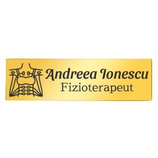 Ecuson Personalizat Inox Auriu Nume Fizioterapeut