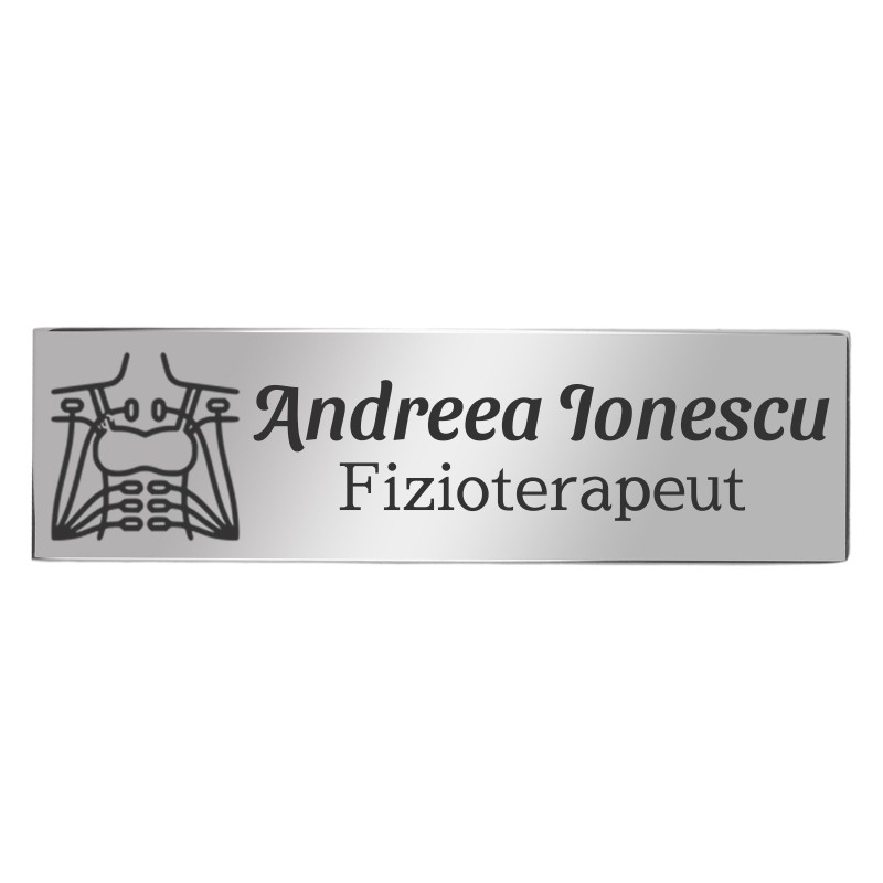                  Ecuson Personalizat Inox Argintiu Nume Fizioterapeut
               