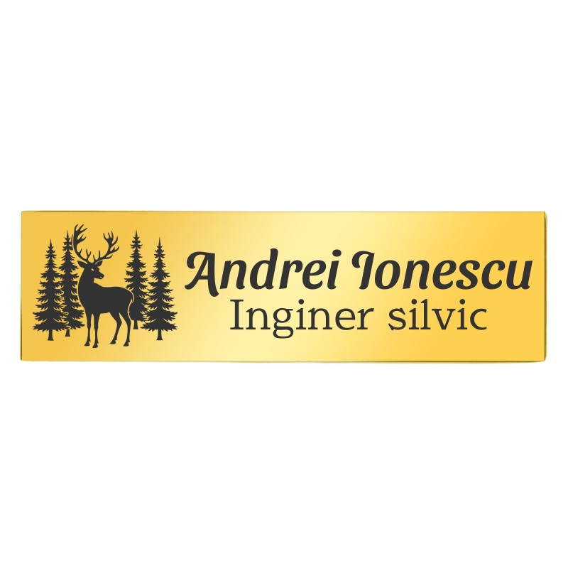                  Ecuson Personalizat Inox Auriu Nume Inginer Silvic
               