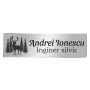 Ecuson Personalizat Inox Argintiu Nume Inginer Silvic