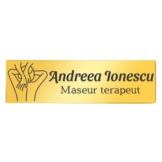 Ecuson Personalizat Inox Auriu Nume Maseur