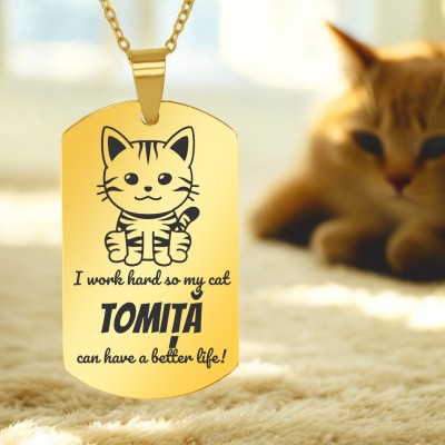 Colier Personalizat Army Inox Auriu My Cat