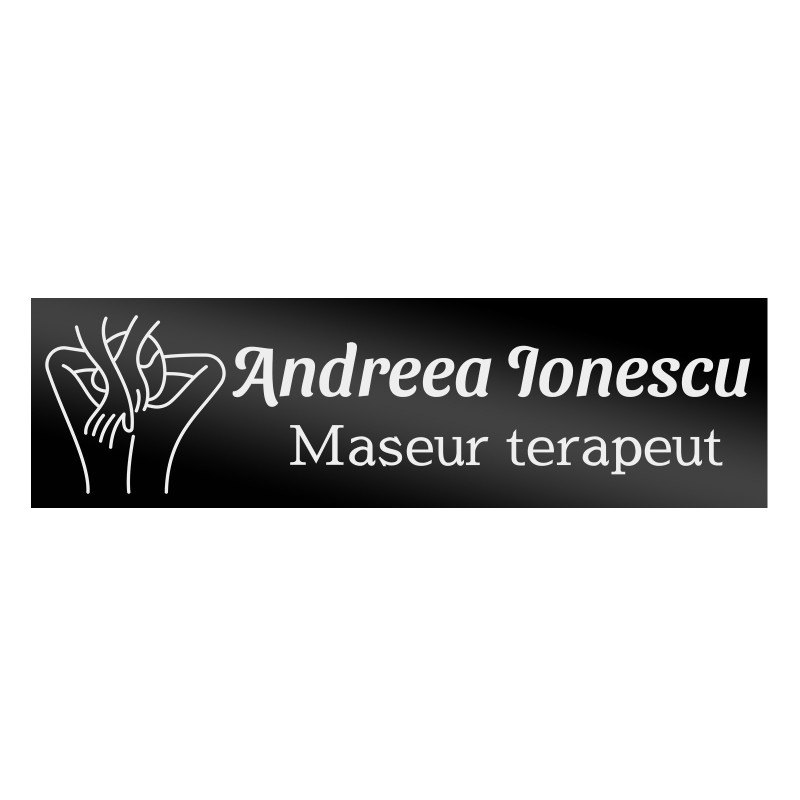                  Ecuson Personalizat Inox Negru Nume Maseur
               