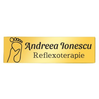 Ecuson Personalizat Inox Auriu Nume Reflexoterapie