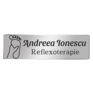 Ecuson Personalizat Inox Argintiu Nume Reflexoterapie
