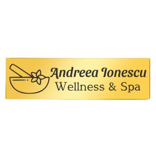 Ecuson Personalizat Inox Auriu Nume Wellness Spa