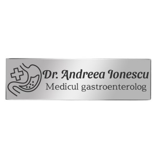 Ecuson Personalizat Inox Argintiu Nume Medic Gastroenterolog