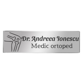 Ecuson Personalizat Inox Argintiu Nume Medic Ortoped
